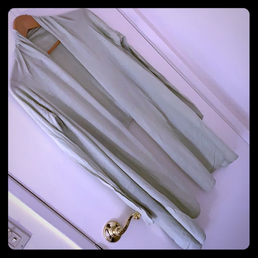 Kenneth Cole Kiwi green open front cardigan